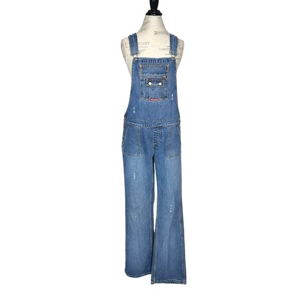 O’neill | Junior | Vintage Distressed Medium Wash Classic Denim Overalls | Sz 9 - Picture 2 of 14